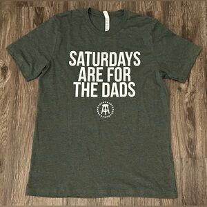 Men’s Barstool Sports Saturdays Are For The Dads Grey/White T-Shirt - Large